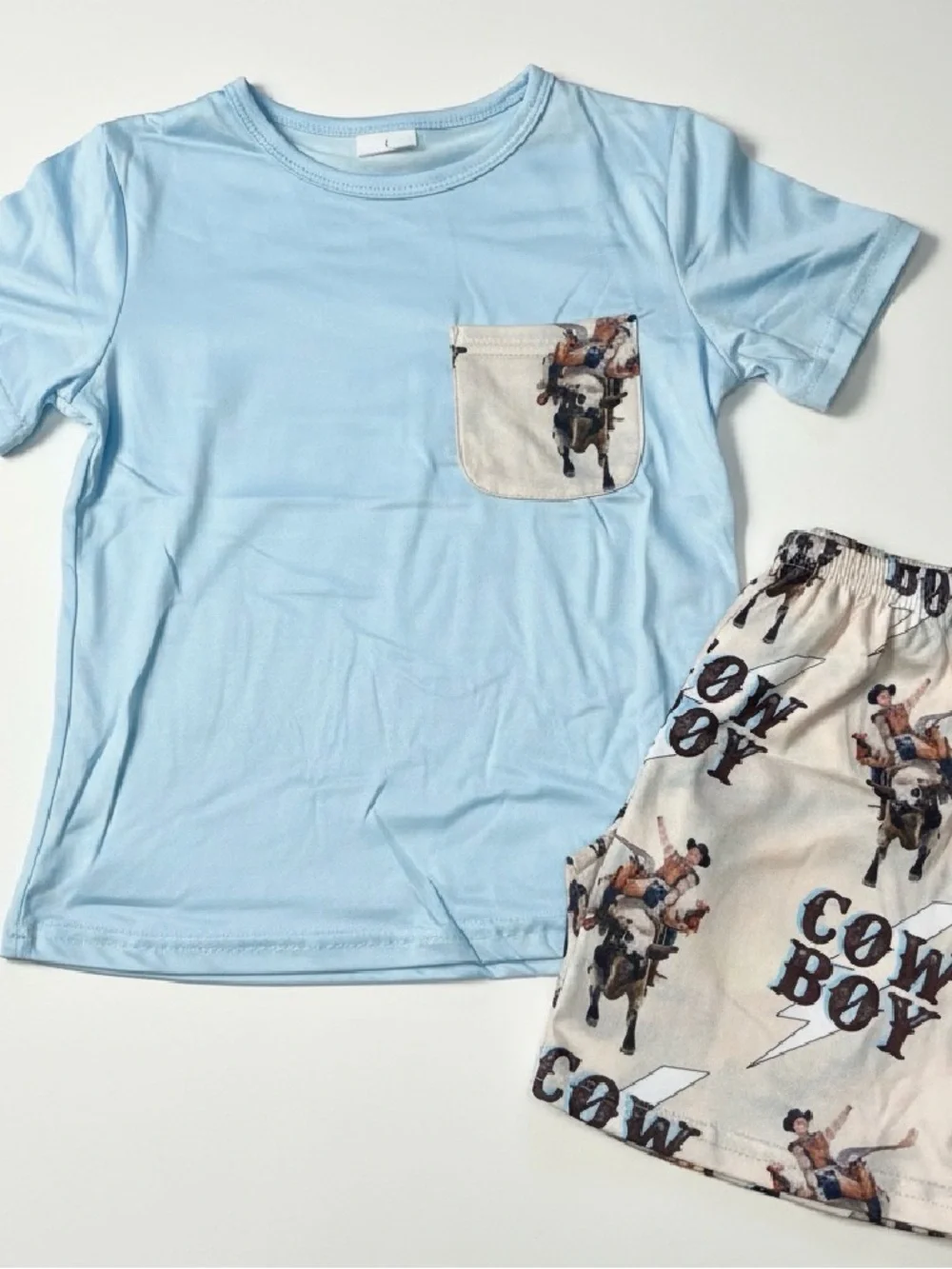 Kids Light Blue Cowboy Pocket Set